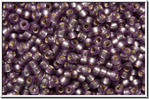 RR-15-1655, MIYUKI Rocailles, 15/0, amethyst (dyed), trans., silver-ld., semi-matte, 5g