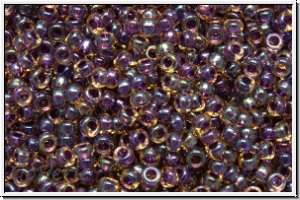 RR-15-1839, MIYUKI Rocailles, 15/0, topaz, trans., dk. amethyst-ld., AB, 5g
