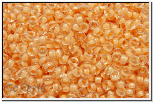 RR-15-2197, MIYUKI Rocailles, 15/0, crystal, trans., flesh-ld., AB, 5g