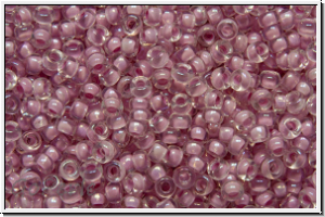 RR-15-2201, MIYUKI Rocailles, 15/0, crystal, trans., pale lilac-ld., AB, 5g