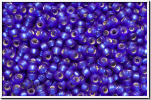 RR-15-1656, MIYUKI Rocailles, 15/0, cobalt (dyed), trans., silver-ld., semi-matte, 5g