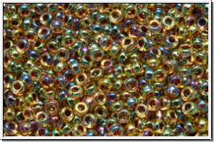 RR-15-2213, MIYUKI Rocailles, 15/0, crystal, trans., root beer-ld., AB, 5g
