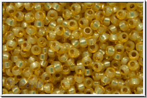 RR-15-4235, MIYUKI Rocailles, 15/0, yellow, lt. (dyed), trans., silver-ld., duracoat, 5g