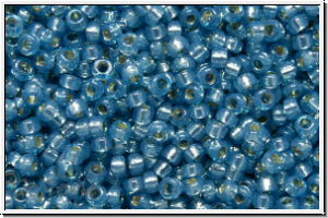 RR-15-4242, MIYUKI Rocailles, 15/0, aqua (dyed), trans., silver-ld., duracoat, 5g