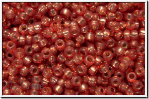RR-15-4244, MIYUKI Rocailles, 15/0, persimmon (dyed), trans., silver-ld., duracoat, 5g