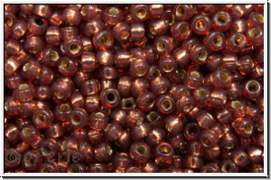 RR-15-4245, MIYUKI Rocailles, 15/0, copper (dyed), trans., silver-ld., duracoat, 5g