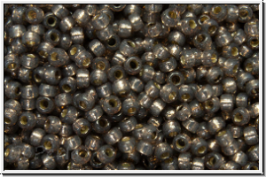 RR-15-4250, MIYUKI Rocailles, 15/0, charcoal (dyed), trans., silver-ld., duracoat, 5g