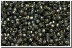 RR-15-4251, MIYUKI Rocailles, 15/0, charcoal, dk. (dyed), trans., silver-ld., duracoat, 5g
