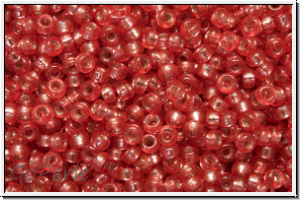 RR-15-4263, MIYUKI Rocailles, 15/0, melon (dyed), trans., silver-ld., duracoat, 5g