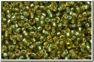 RR-15-4273, MIYUKI Rocailles, 15/0, green (dyed), trans., silver-ld., duracoat, 5g