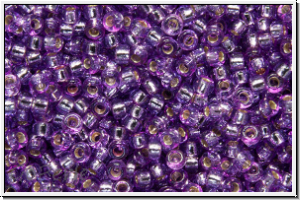 RR-15-4278, MIYUKI Rocailles, 15/0, lavender (dyed), dk., trans., silver-ld., duracoat, 5g
