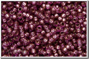 RR-15-4279, MIYUKI Rocailles, 15/0, purple, deep (dyed), trans., silver-ld., duracoat, 5g