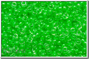 RR-15-1120, MIYUKI Rocailles, 15/0, crystal, trans., luminous mint green-ld., 5g
