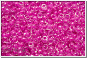 RR-15-4302, MIYUKI Rocailles, 15/0, crystal, trans., luminous hot magenta-ld., 5g
