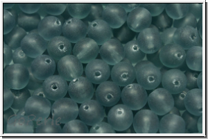 b�hm. Glasperle, rund, 6mm, montana, trans., matte, 25 Stk.
