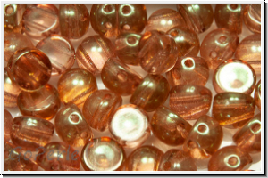 2-Loch-Cabochon, 6mm, crystal, trans., rose gold luster, 20 Stk.