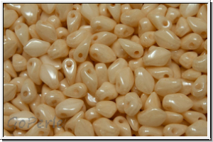 Gekko�-Beads, 3x5mm, white, op., champagne luster, 50 Stk.