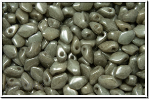 Gekko�-Beads, 3x5mm, white, op., grey marbled, 50 Stk.