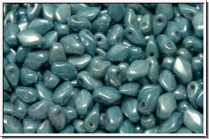 Gekko�-Beads, 3x5mm, white, op., blue/grey marbled, 50 Stk.