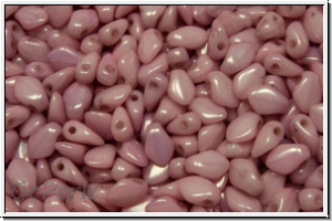 Gekko�-Beads, 3x5mm, white, op., rose marbled, 50 Stk.