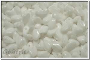 Gekko�-Beads, 3x5mm, white, op., shimmer, 50 Stk.