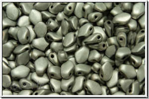 Gekko�-Beads, 3x5mm, black, op., full silver, matte, 50 Stk.