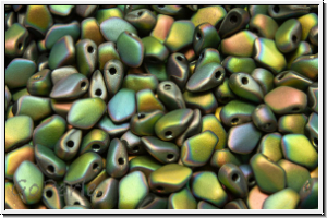 Gekko�-Beads, 3x5mm, black, op., full vitrail, matte, 50 Stk.