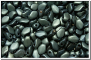Gekko�-Beads, 3x5mm, black, op., full honey luster, matte, 50 Stk.