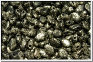Gekko�-Beads, 3x5mm, black, op., antique chrome, matte, 50 Stk.