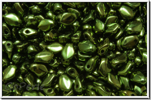 Gekko�-Beads, 3x5mm, green, met., 50 Stk.