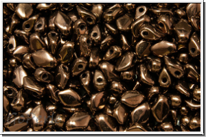 Gekko�-Beads, 3x5mm, bronze, dk., met., 50 Stk.