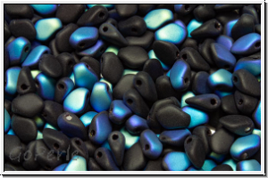 Gekko�-Beads, 3x5mm, black, op., matte, half AB, 50 Stk.
