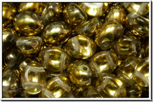 Candy-Beads�, oval, PRECIOSA, 6x8mm, crystal, trans., half brass, 20 Stk.