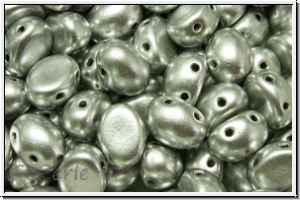 Candy-Beads�, oval, PRECIOSA, 6x8mm, silver, met., satin, 20 Stk.