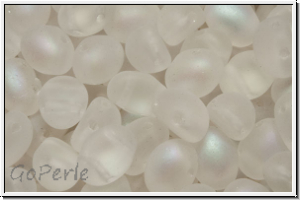 Candy-Beads�, oval, PRECIOSA, 6x8mm, crystal, trans., matte, AB, 20 Stk.