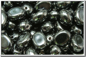 Candy-Beads�, oval, PRECIOSA, 6x8mm, hematite, met., 20 Stk.