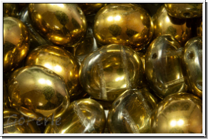 Candy-Beads�, oval, PRECIOSA, 10x12mm, crystal, trans., half brass, 10 Stk.