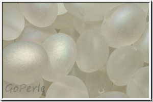 Candy-Beads�, oval, PRECIOSA, 10x12mm, crystal, trans., matte, AB, 10 Stk.