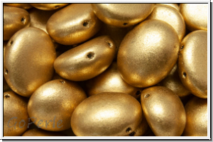 Candy-Beads�, oval, PRECIOSA, 10x12mm, gold, met., satin, 10 Stk.
