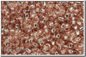 PR-11-07712, PRECIOSA Rocailles, 11/0, crystal, trans., solgel pink, silver-ld., 20g