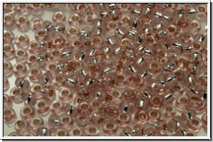PR-11-07712, PRECIOSA Rocailles, 11/0, crystal, trans., solgel pink, silver-ld., 20g
