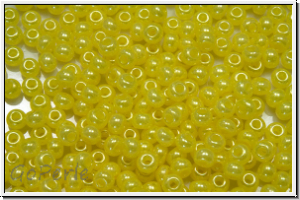 PR-11-17186, PRECIOSA Rocailles, 11/0, white, alabaster, yellow dyed, luster, 20g