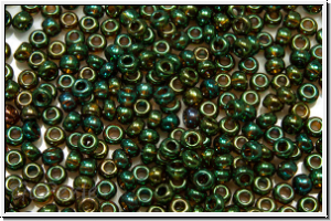PR-11-19155, PRECIOSA Rocailles, 11/0, green, met., iris., 20g