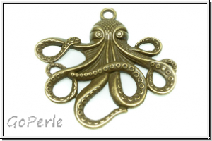 Anh�nger "Octopuss" (Statement), 55x58x4mm, antikmessingfb., Metall, 1 Stk.