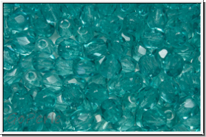 B�hm. Glasschliffperle, PRECIOSA, feuerpol., 4mm, crystal, trans., ice (dyed), 50 Stk.