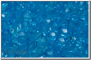 B�hm. Glasschliffperle, PRECIOSA, feuerpol., 4mm, crystal, trans., ocean (dyed), 50 Stk.