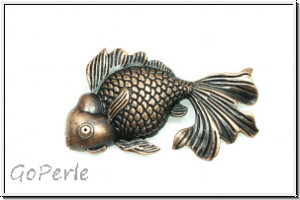 Anh�nger "Schleierschwanz" (Statement), 57x37x16mm, antikkupferfb., Metall, 1 Stk.