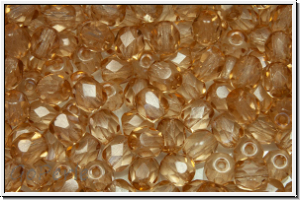 B�hm. Glasschliffperle, PRECIOSA, feuerpol., 4mm, crystal, trans., sand (dyed), 50 Stk.
