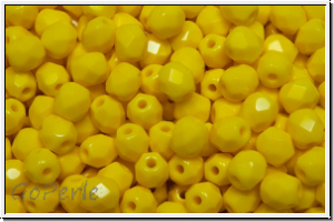 B�hm. Glasschliffperle, PRECIOSA, feuerpol., 4mm, yellow, dk., op., 50 Stk.