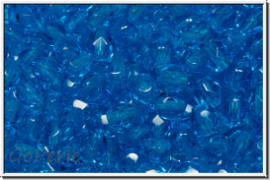 B�hm. Glasschliffperle, PRECIOSA, feuerpol., 4mm, aqua, dkst., trans., 50 Stk.